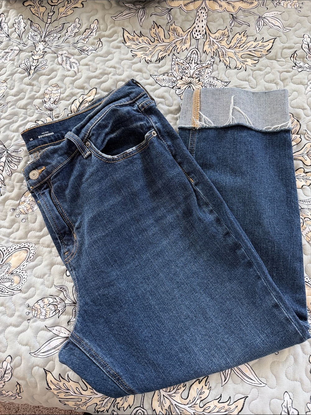 Old Navy Women's Dark Blue Boyfriend Jeans